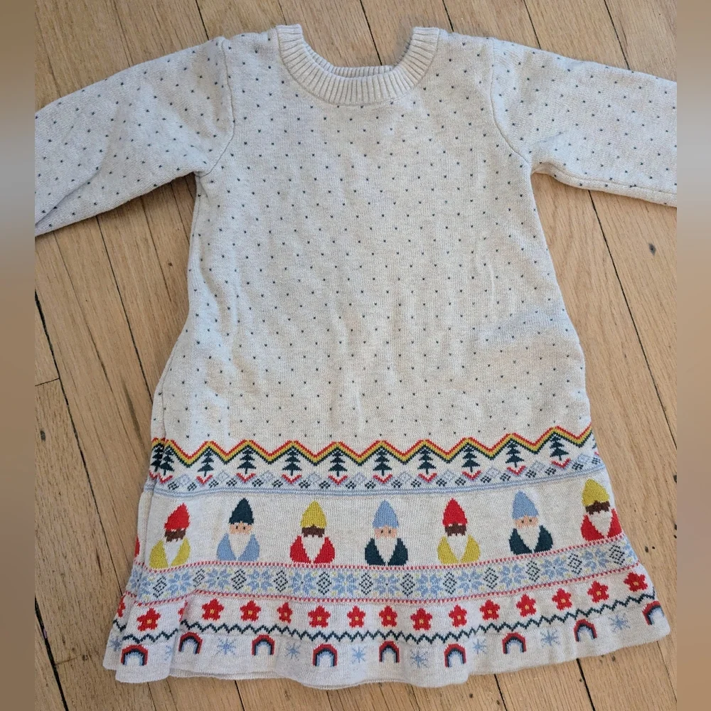 Hanna Andersson Gnome Sweater Dress, Size 18-24m - Picture 2 of 3
